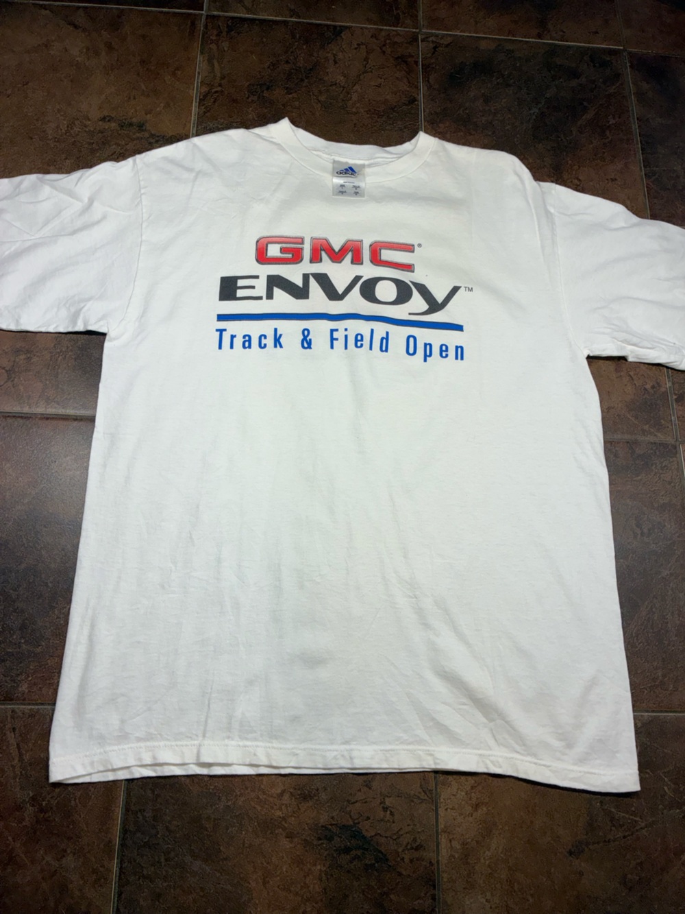 adidas White Short Sleeve GMC Envoy Track & Field Logo Tee